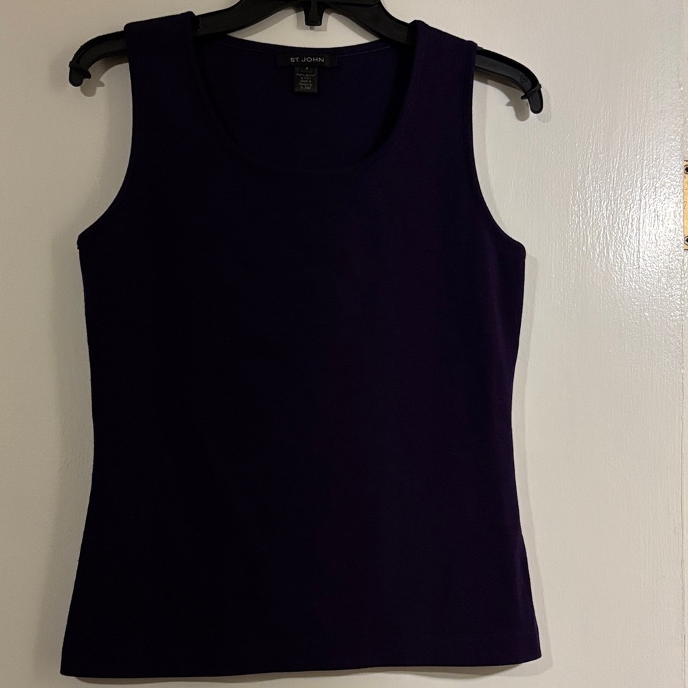 St. John Wool Rayon Deep Purple Tank Top size P